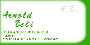 arnold beli business card